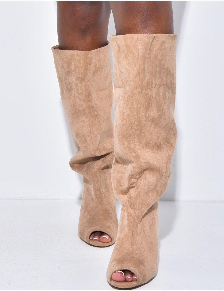 BoBottes en suédine bouffantes à bouts ouverts