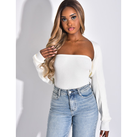 Ensemble top bustier et boléro assorti