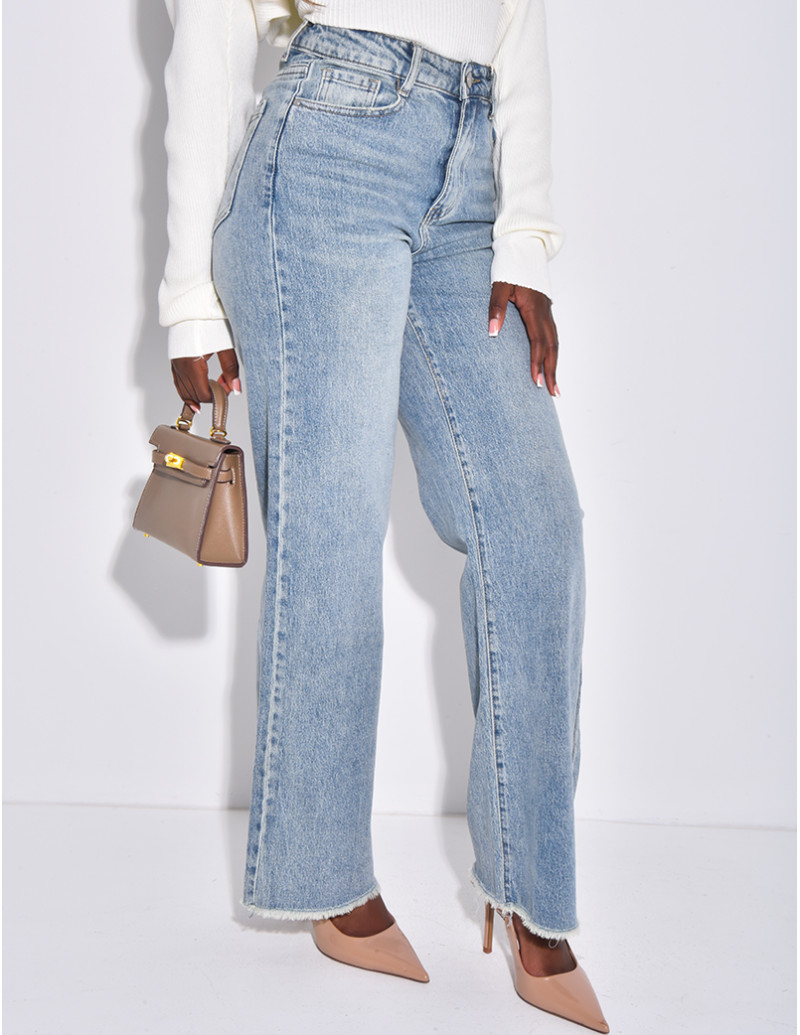 Jeans coupe droite à...