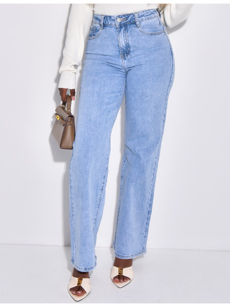 Jeans bleu clair coupe droite