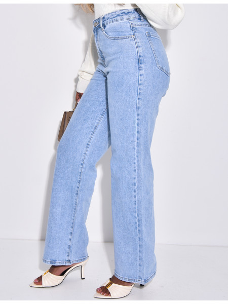 Jeans bleu clair coupe droite