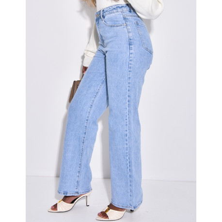 Jeans bleu clair coupe droite