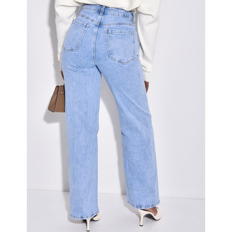 Jeans bleu clair coupe droite
