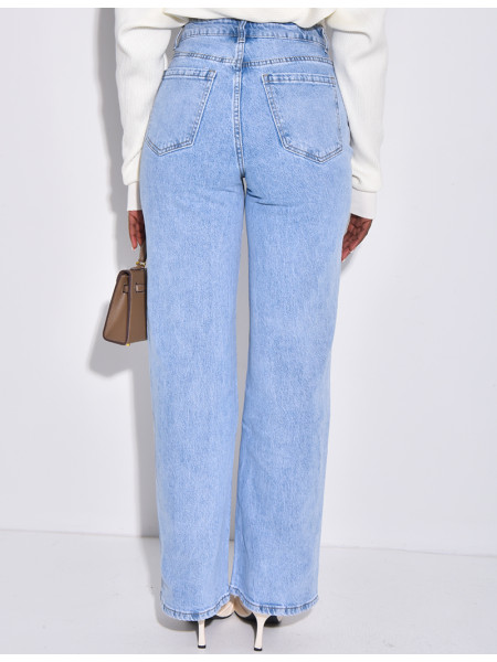 Jeans bleu clair coupe droite