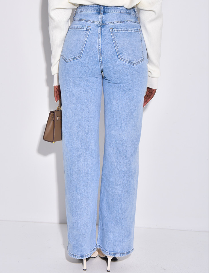 Jeans bleu clair coupe droite