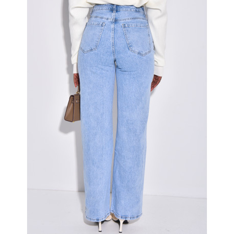 Jeans bleu clair coupe droite