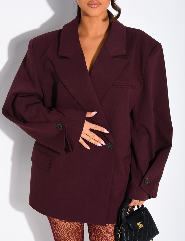 Blazer oversize destructuré à boutons