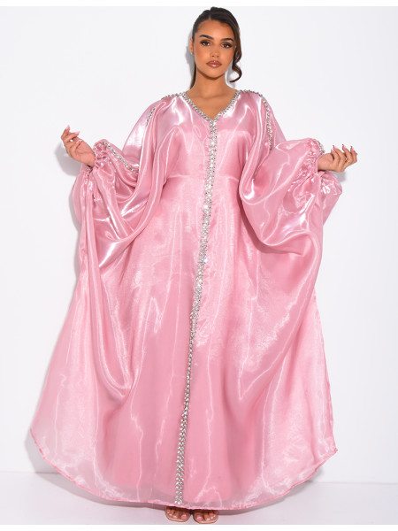 Crystal-embellished abaya