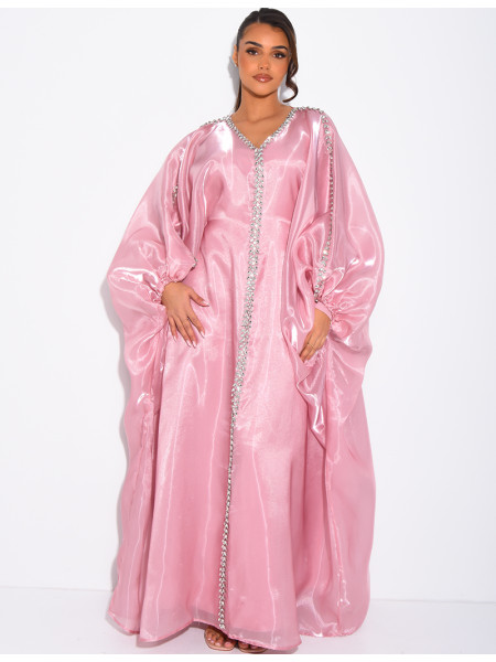 Crystal-embellished abaya