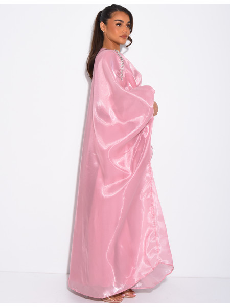 Crystal-embellished abaya