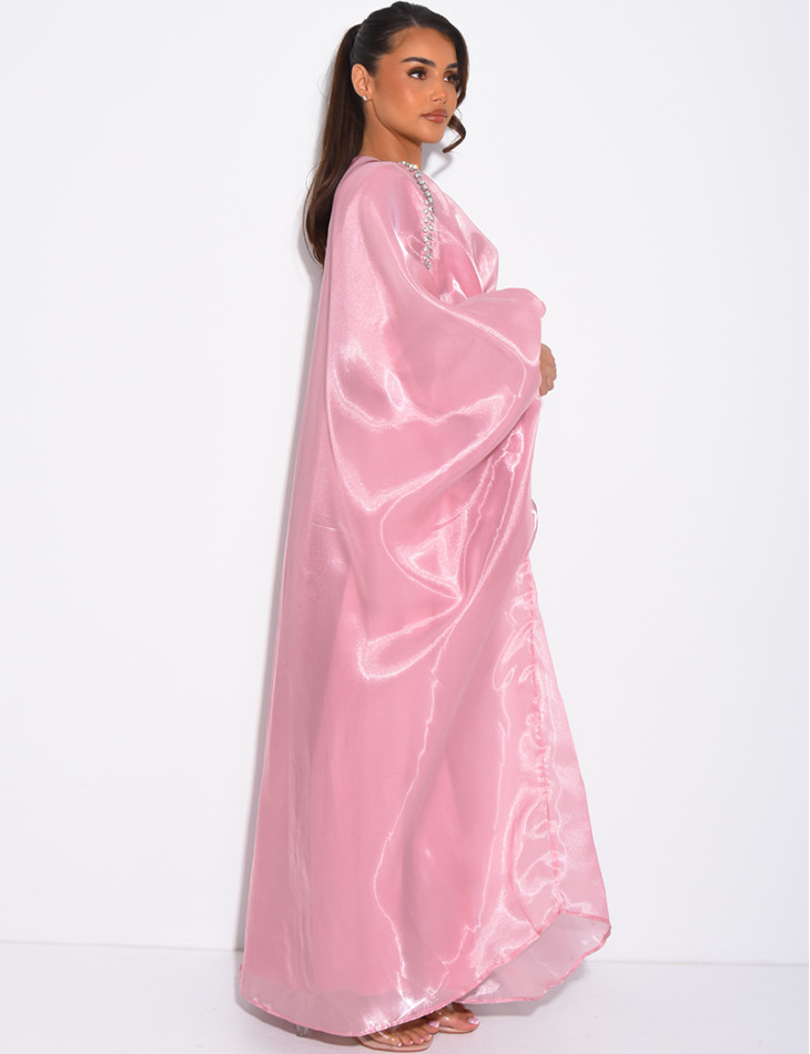 Crystal-embellished abaya