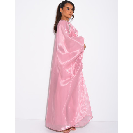 Crystal-embellished abaya