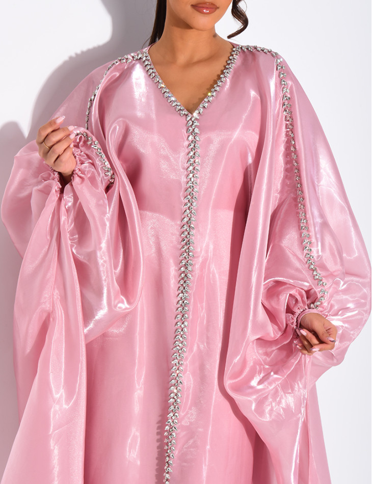 Crystal-embellished abaya