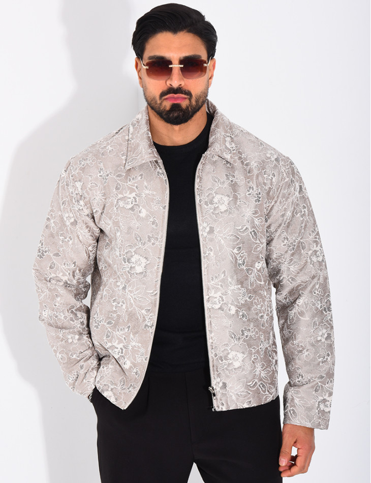 Veste homme à motifs fleurs