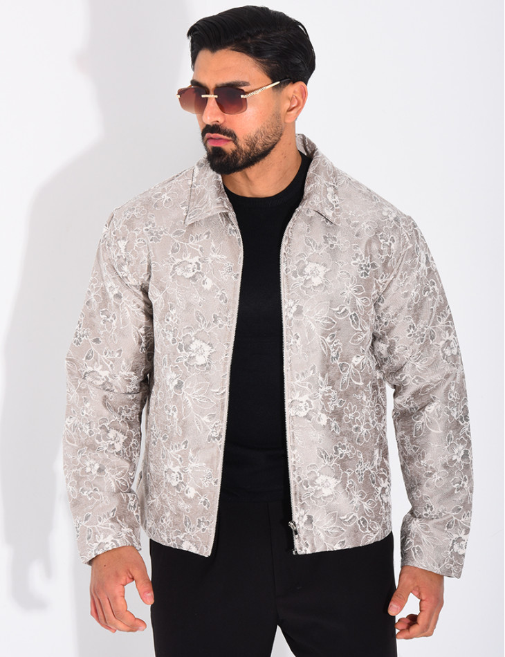 Veste homme à motifs fleurs