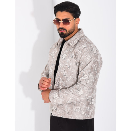 Veste homme à motifs fleurs
