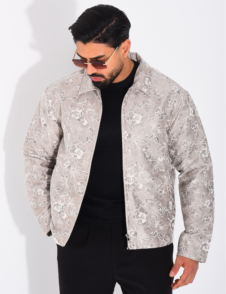 Veste homme à motifs fleurs