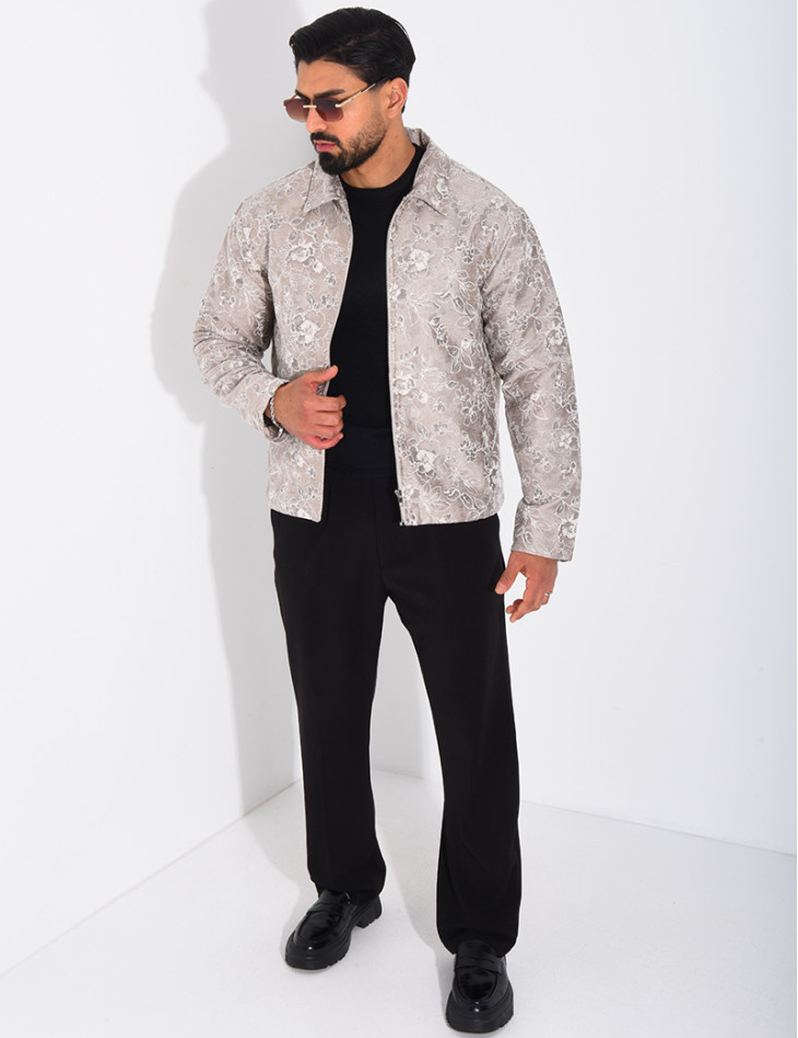 Veste homme à motifs fleurs