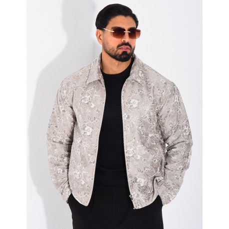 Veste homme à motifs fleurs