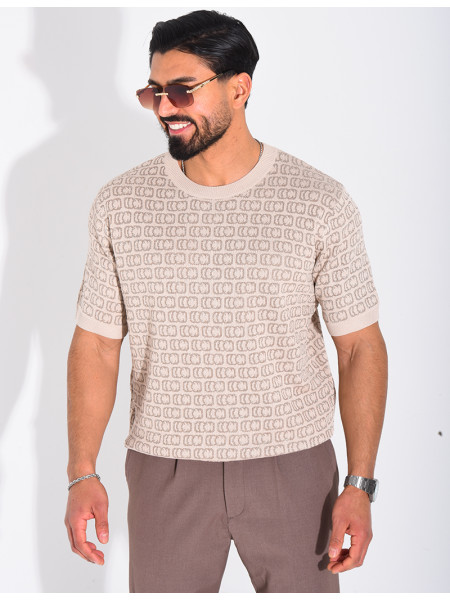 T-shirt côtelé à motifs scintillant