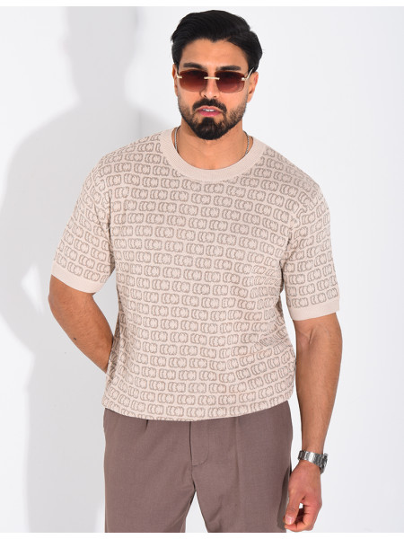 T-shirt côtelé à motifs scintillant