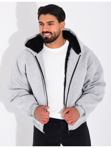 Veste à capuche fourrée