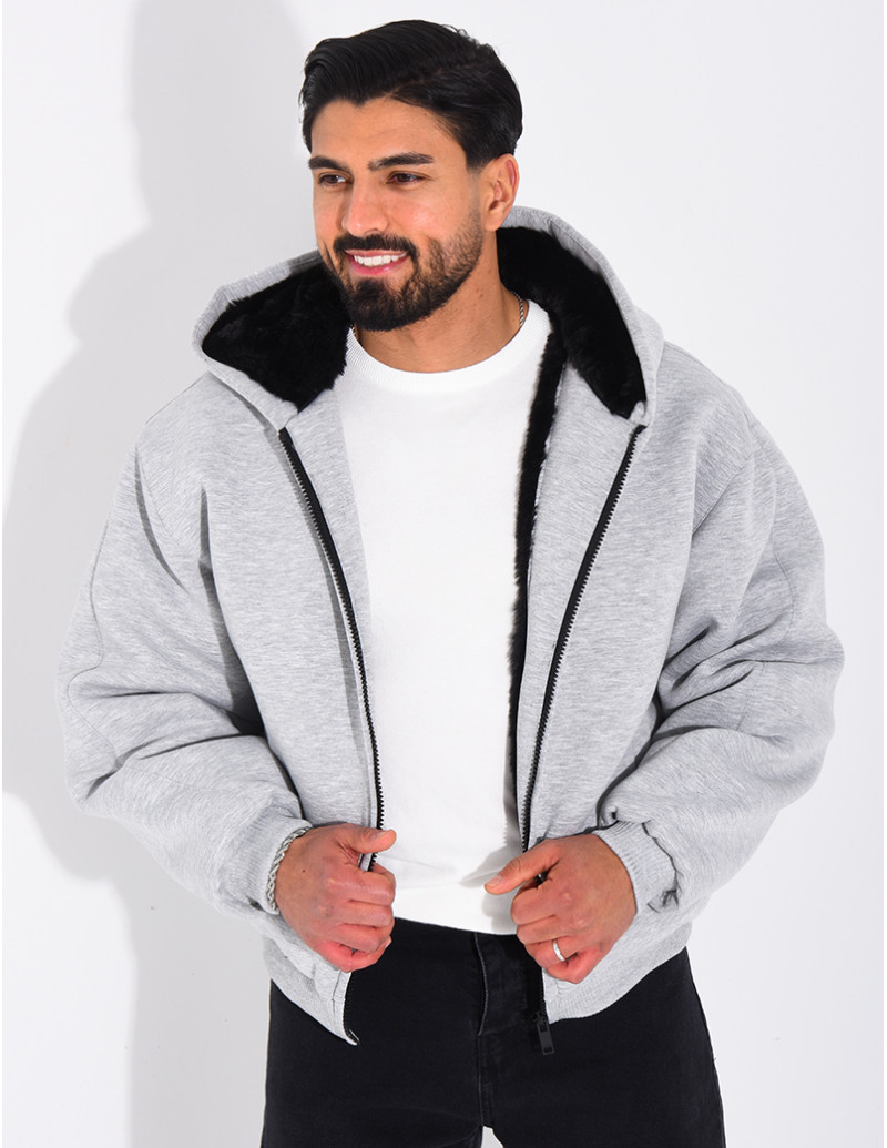 Veste à capuche fourrée
