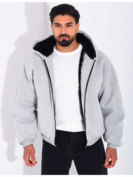 Veste à capuche fourrée
