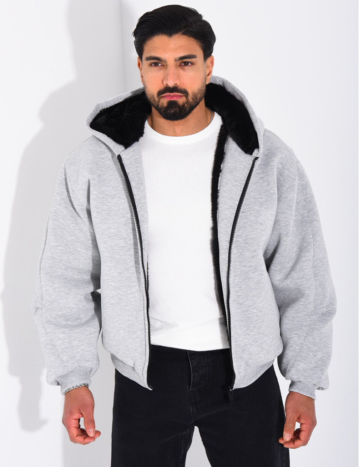 Veste à capuche fourrée