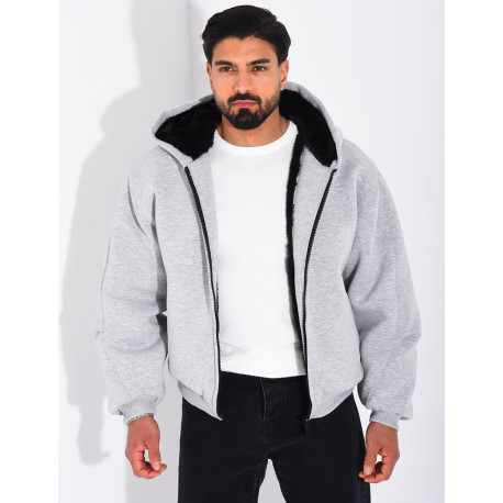 Veste à capuche fourrée