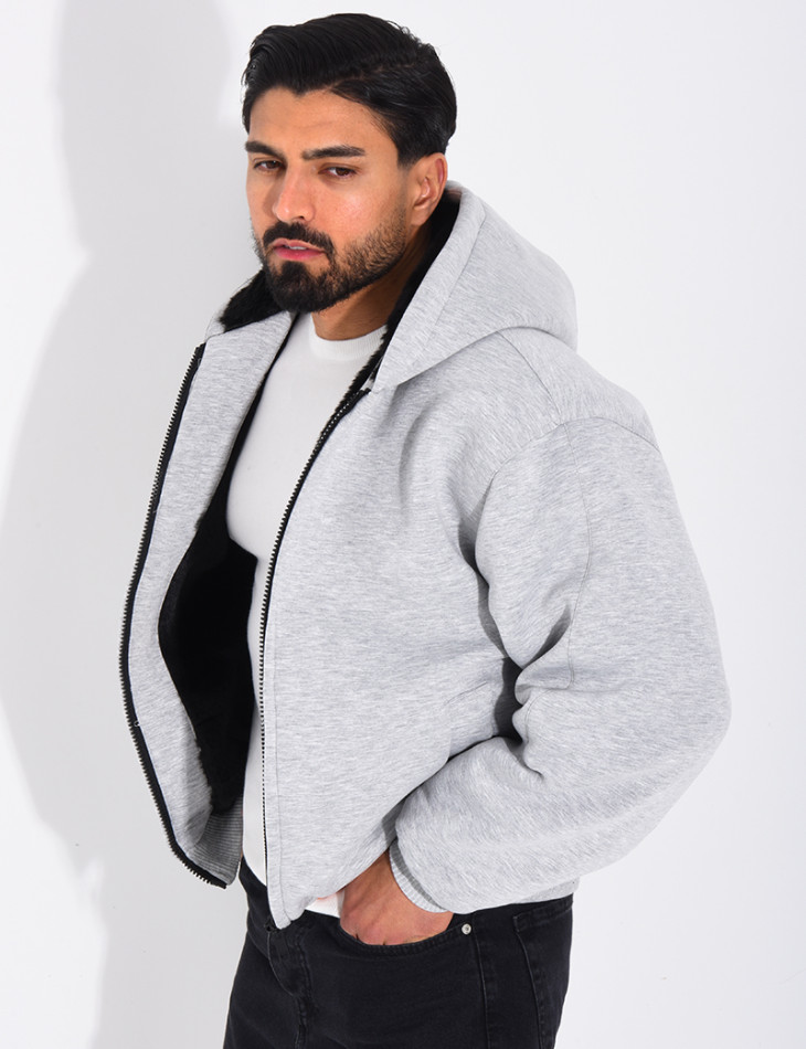 Veste à capuche fourrée