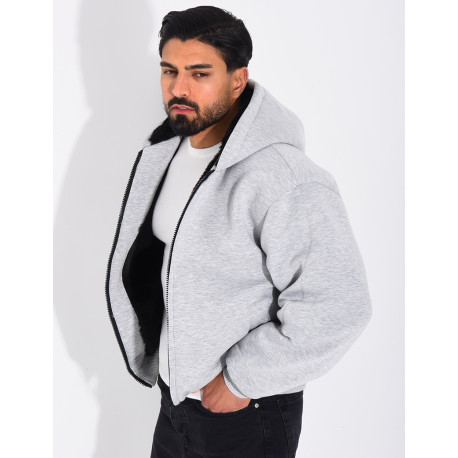 Veste à capuche fourrée
