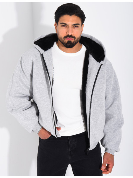 Veste à capuche fourrée