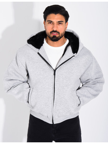 Veste à capuche fourrée
