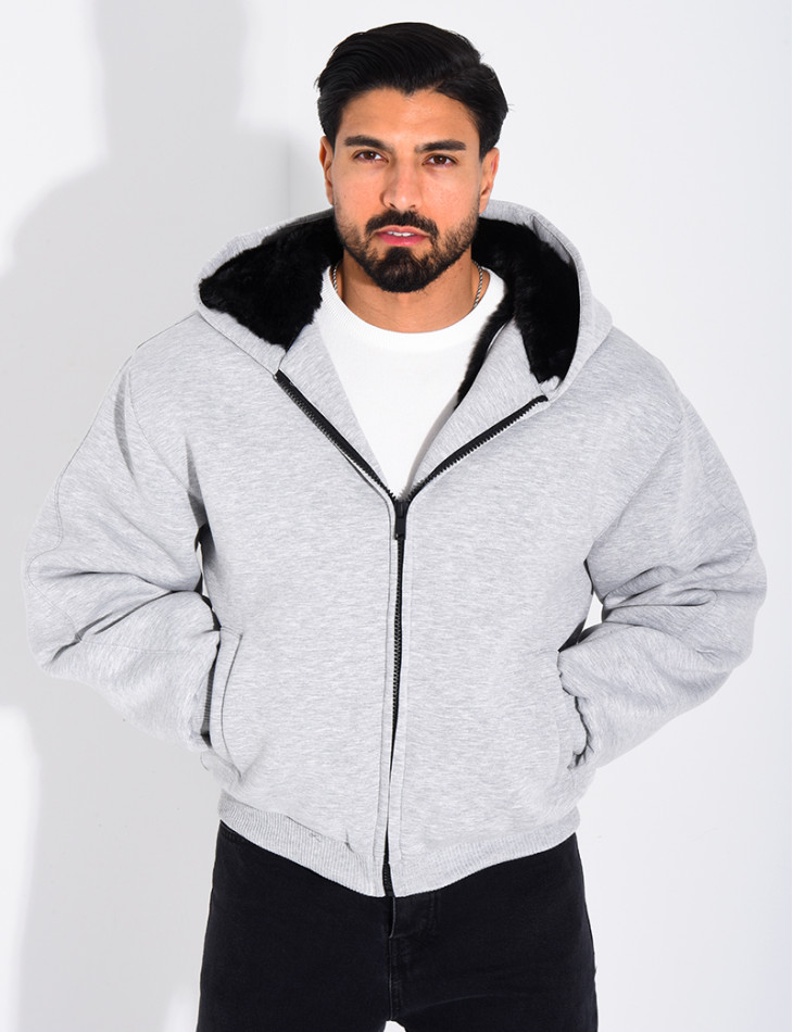 Veste à capuche fourrée