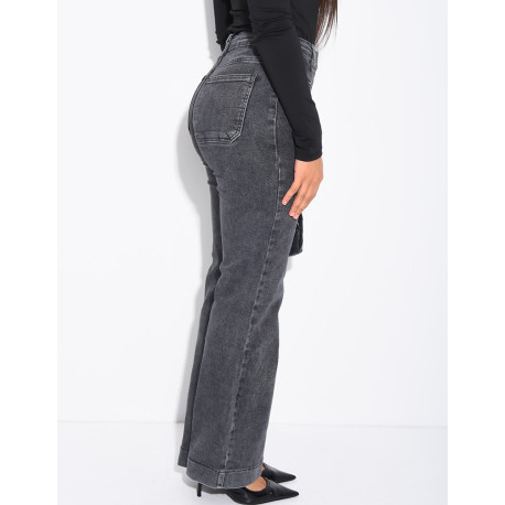 jeans coupe droite stretch à poches sur l'avant