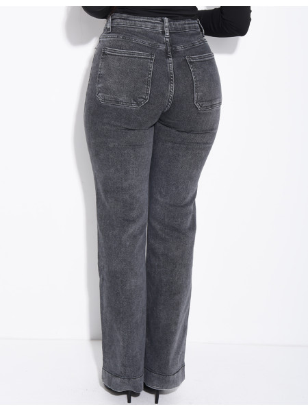 jeans coupe droite stretch à poches sur l'avant