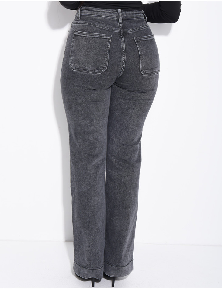 jeans coupe droite stretch à poches sur l'avant