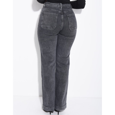 jeans coupe droite stretch à poches sur l'avant