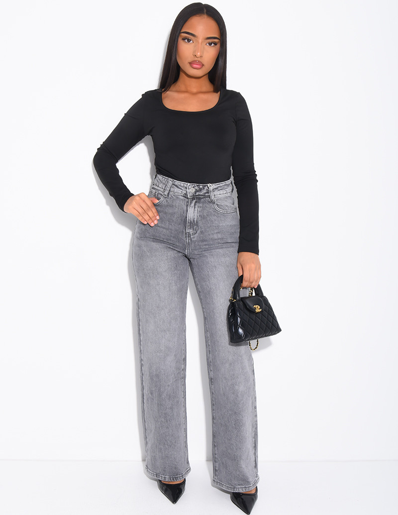 Jeans coupe droite taille...