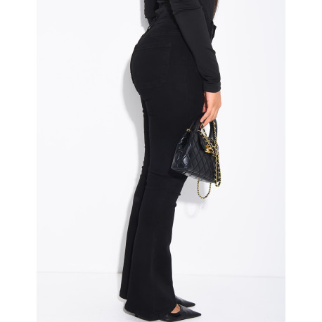 jeans flare stretch à poches sur l'avant