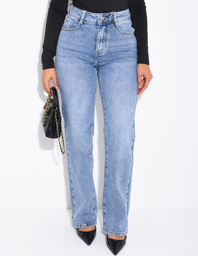 Jeans coupe droite taille...