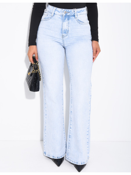 Jeans bootcut stretch délavé
