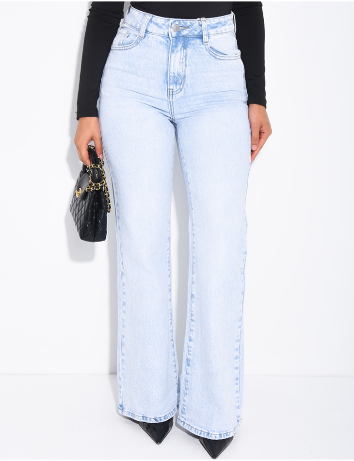 Jeans bootcut stretch délavé