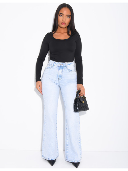 Jeans bootcut stretch délavé
