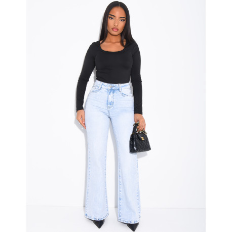 Jeans bootcut stretch délavé