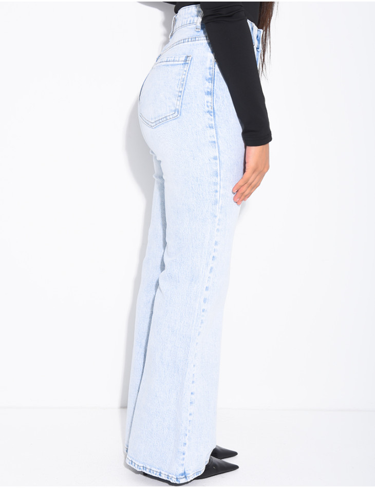 Jeans bootcut stretch délavé