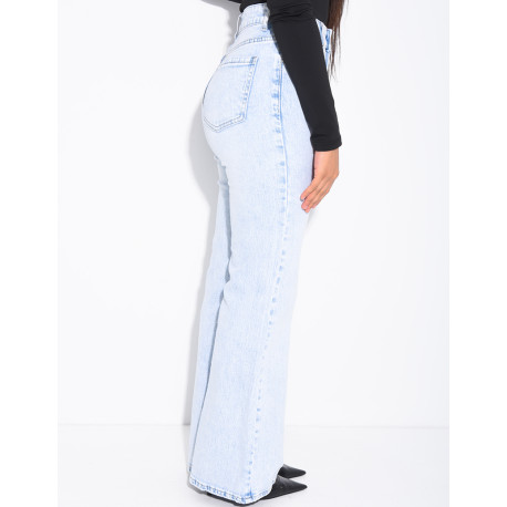 Jeans bootcut stretch délavé