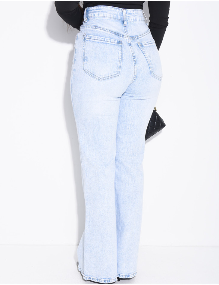 Jeans bootcut stretch délavé