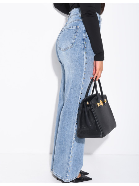 Jeans coupe droite à clous